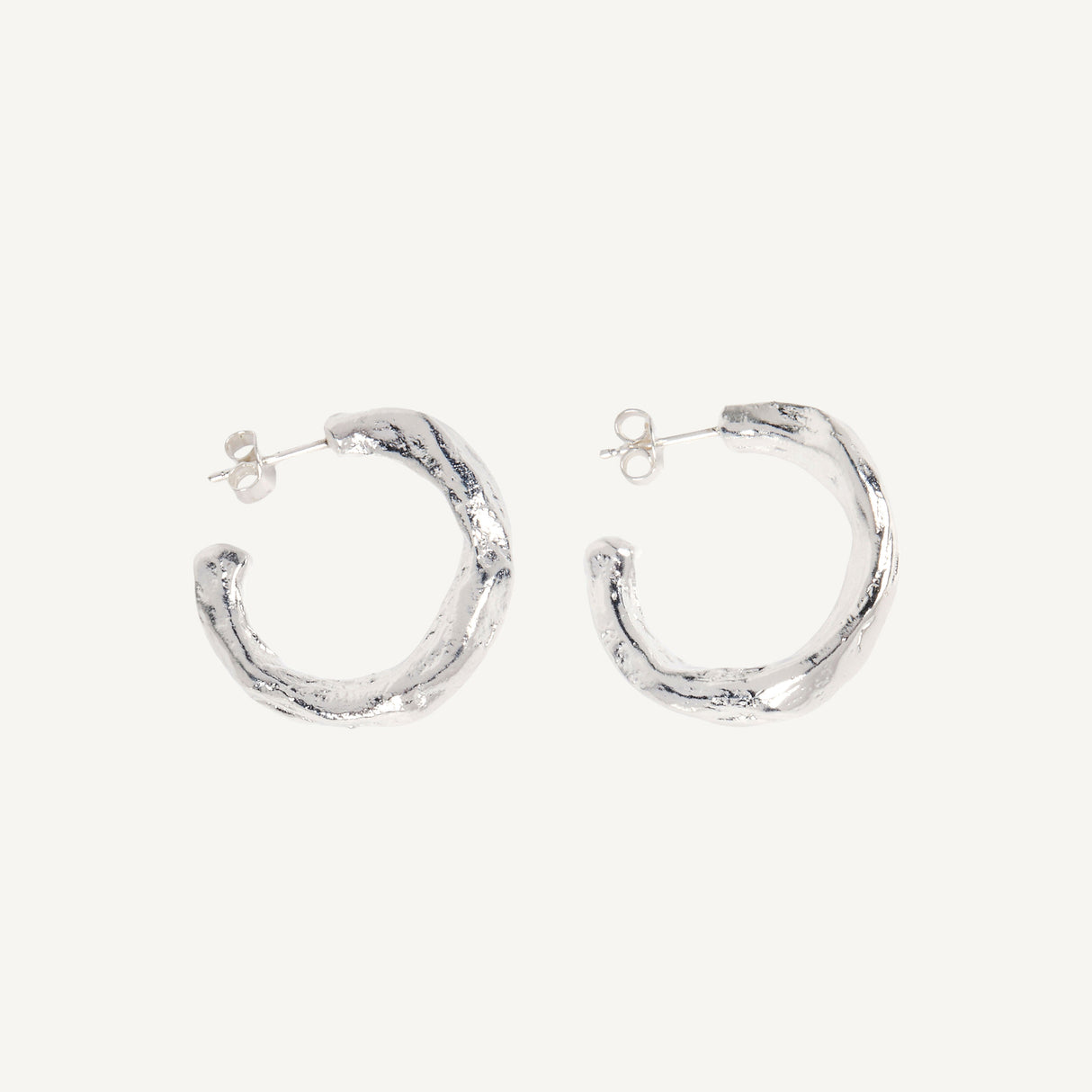 Pendiente de plata artesanal Luna: diseño orgánico abstracto en plata de ley 925