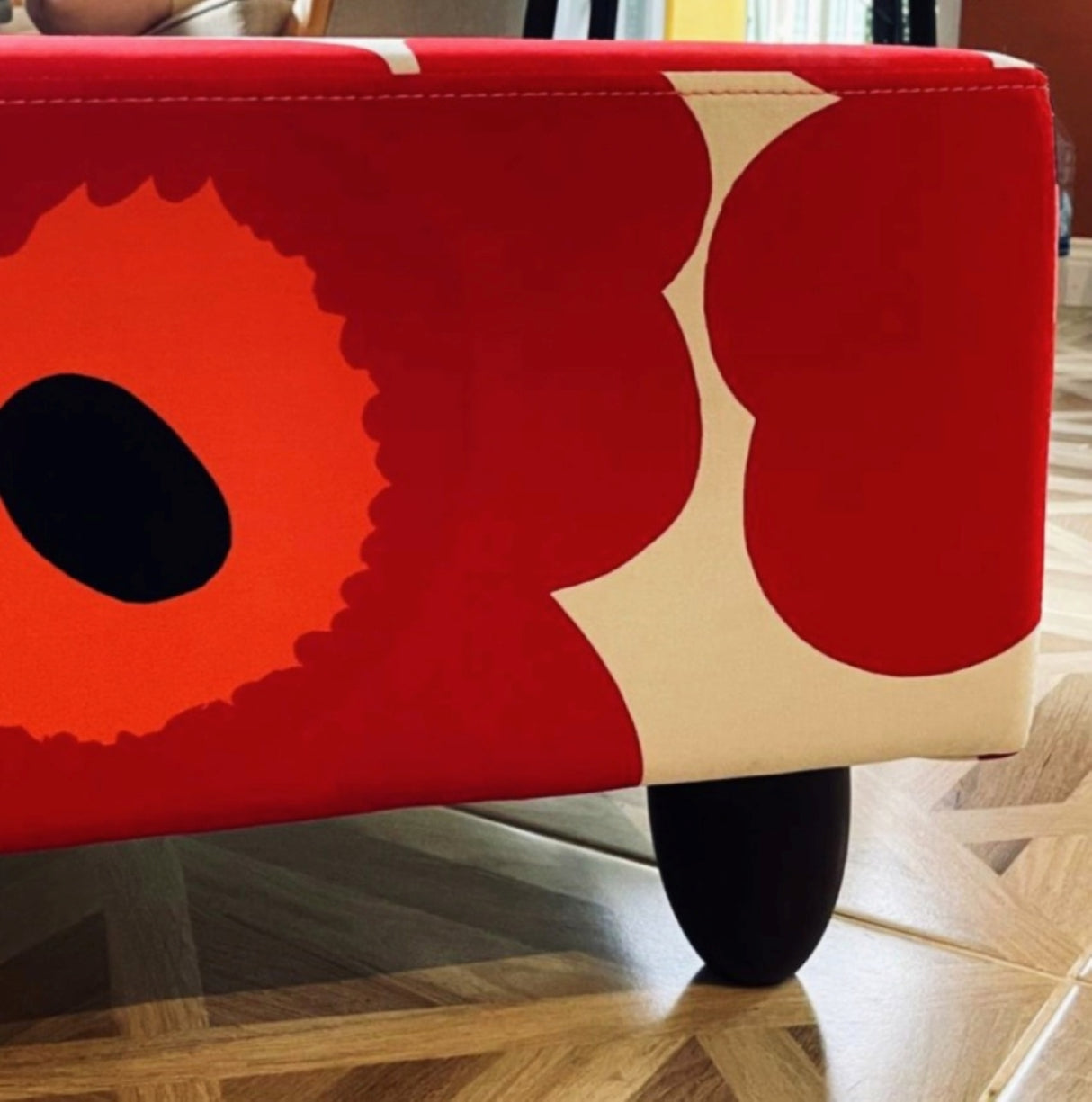 Bloom-Pop Maxi Coffee Table - Handmade Coffee Table with Marimekko Fabric Floral Pattern