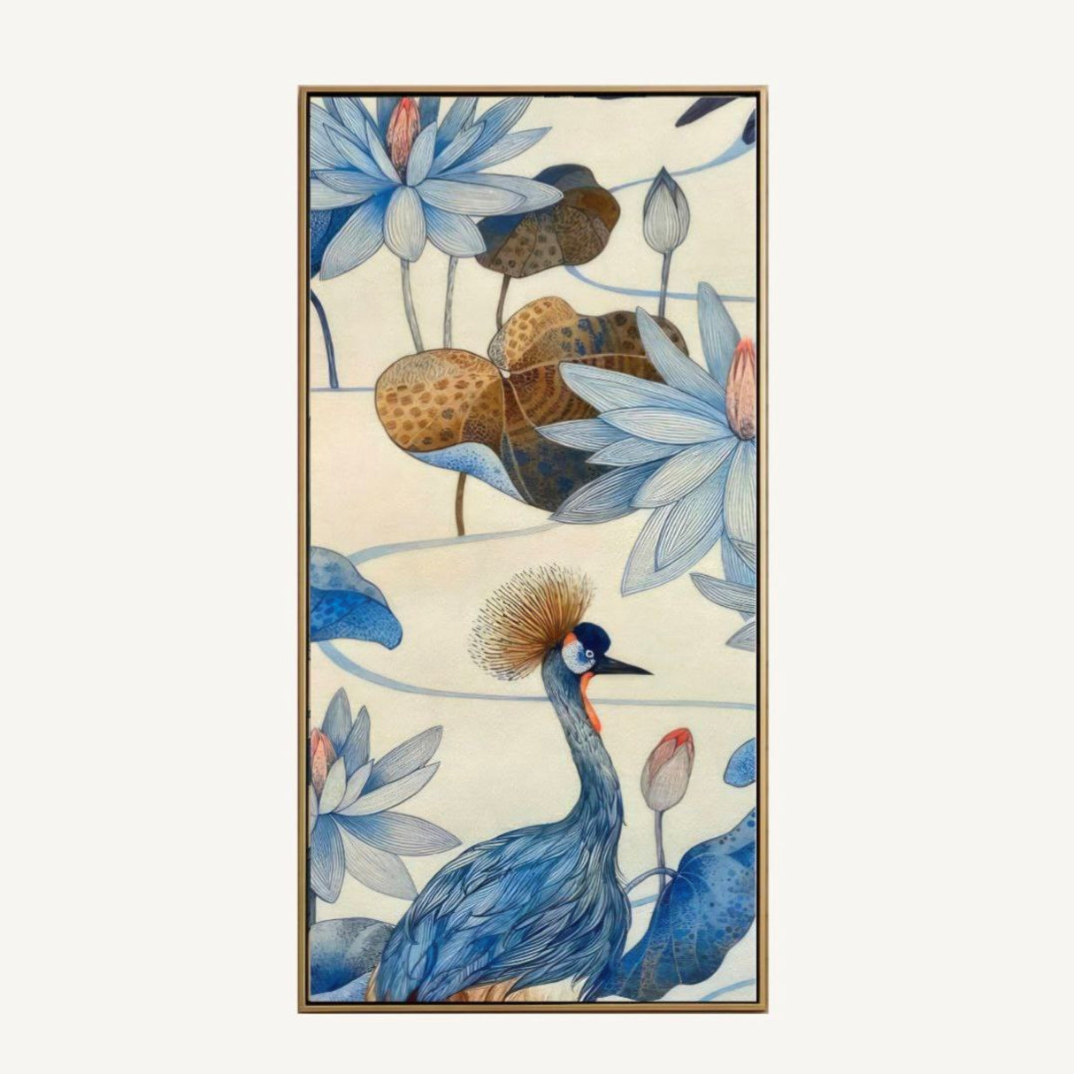 Pavo IA - Panel artístico de papel pintado impreso enmarcado de lujo