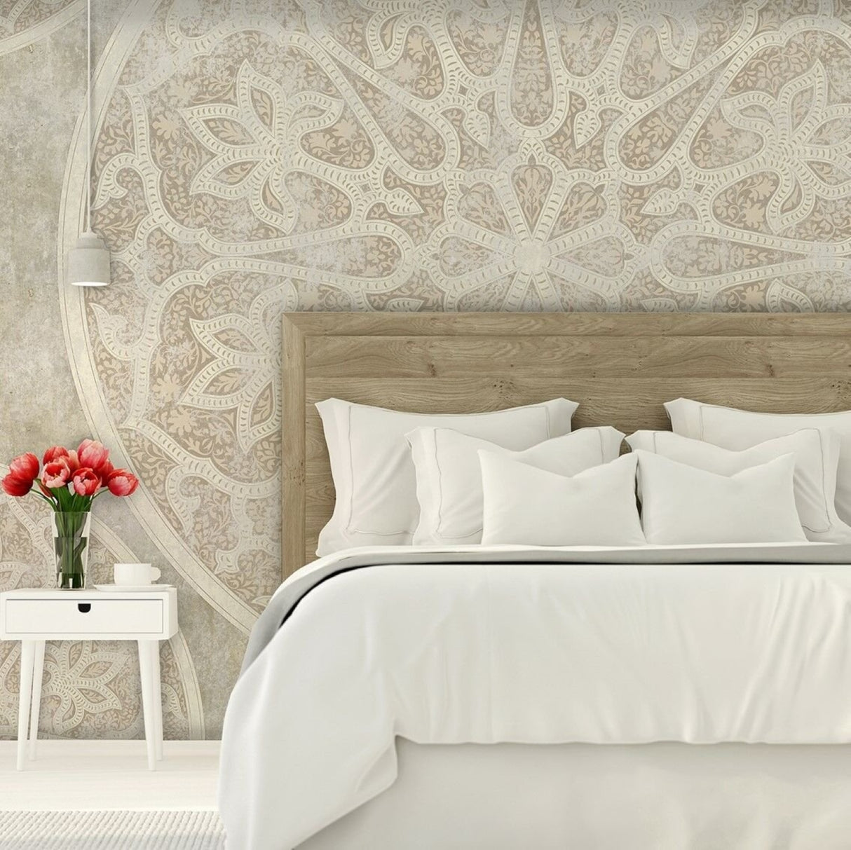 Hesa Mandala Pattern Wallpaper - Elegant Contemporary Geometric Wall Décor