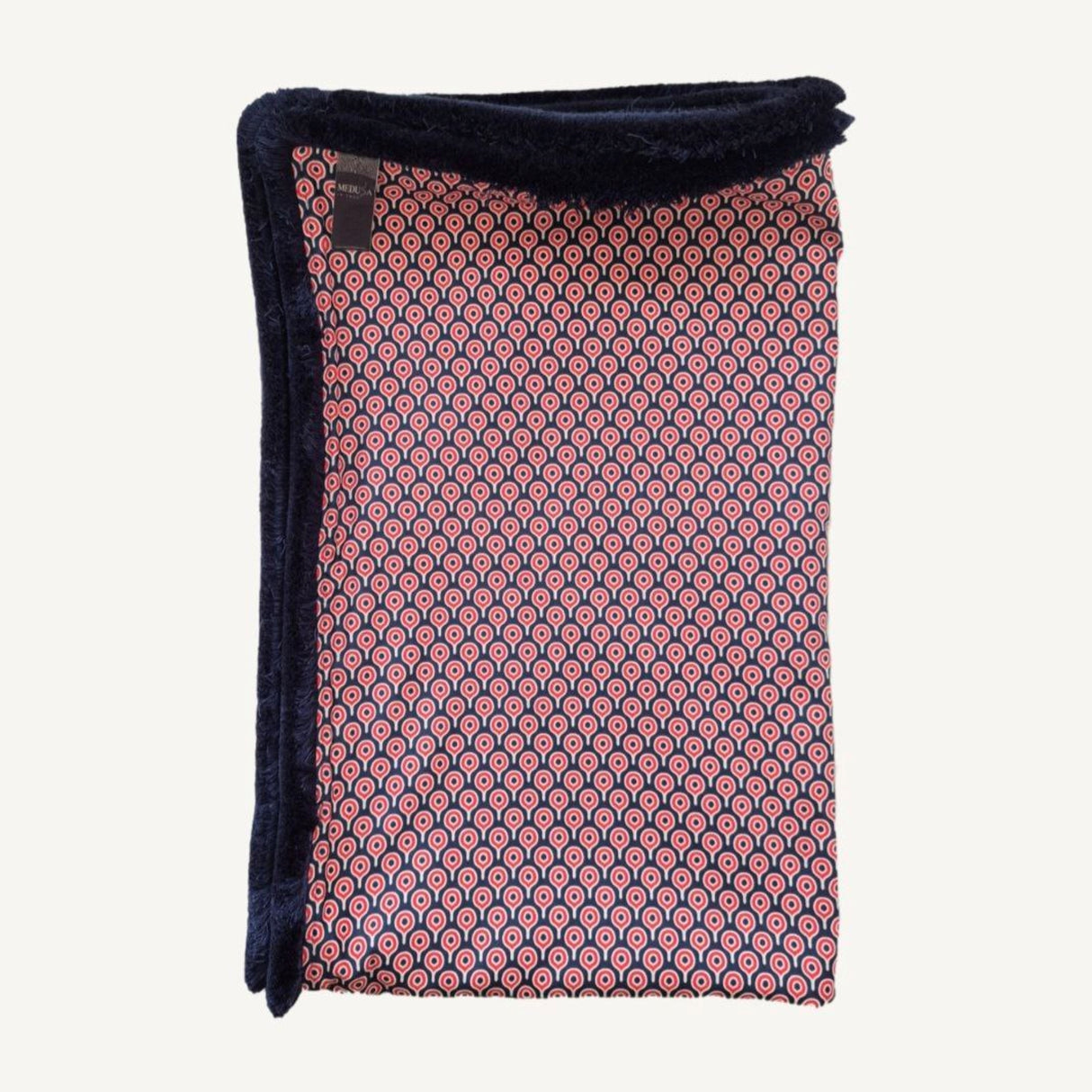 Omna Red Throw – Double-Sided Faux Suede Bed Throw with Elegant Polycotton Ruffles