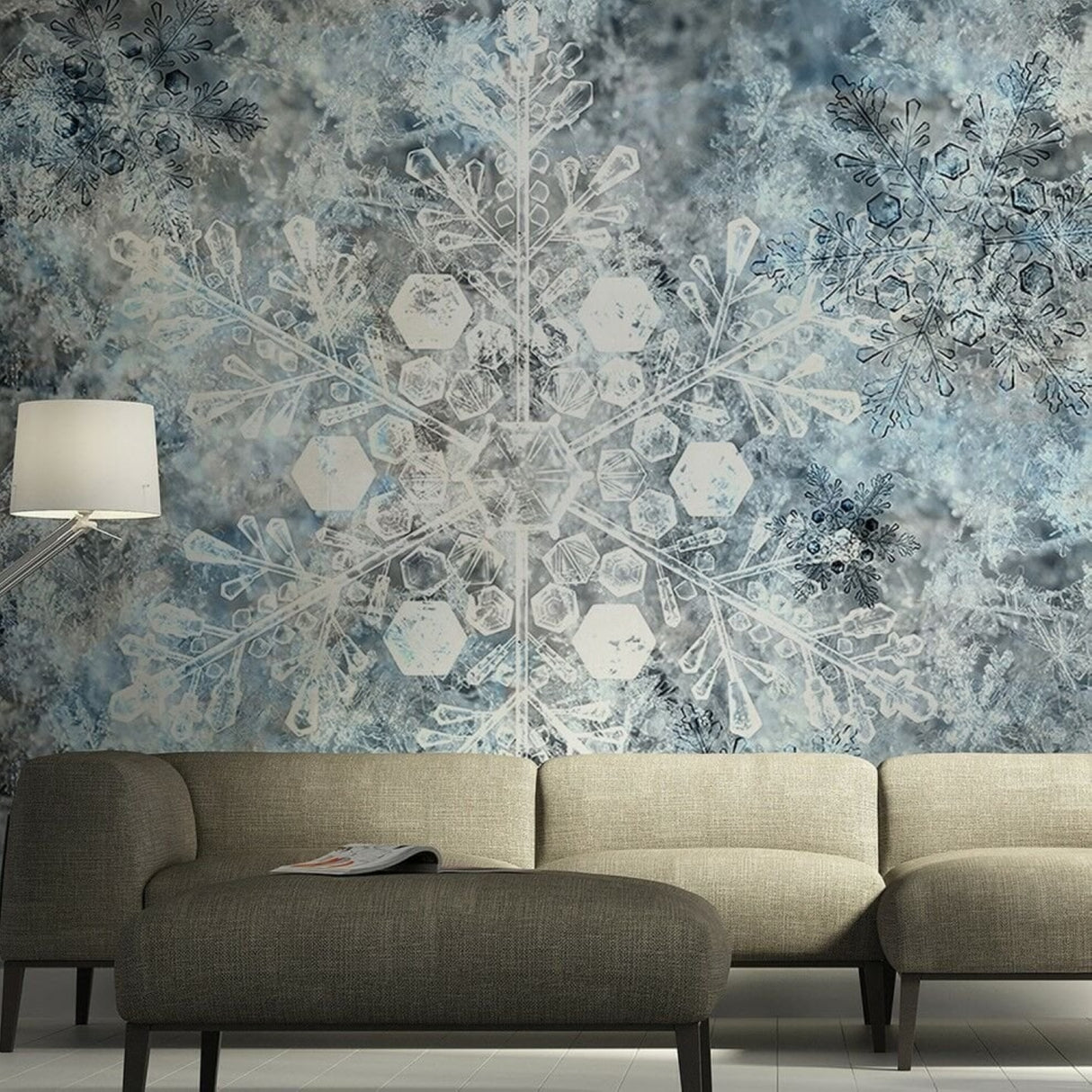 Kala Snowflake Pattern Mandala Wallpaper - Elegant Contemporary Geometric Wall Décor
