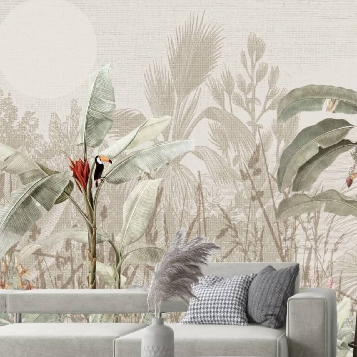 Tropical Trees & Parrots Wallpaper, Featured In The Series "Prettier Than You" - Exotic Tropical Design