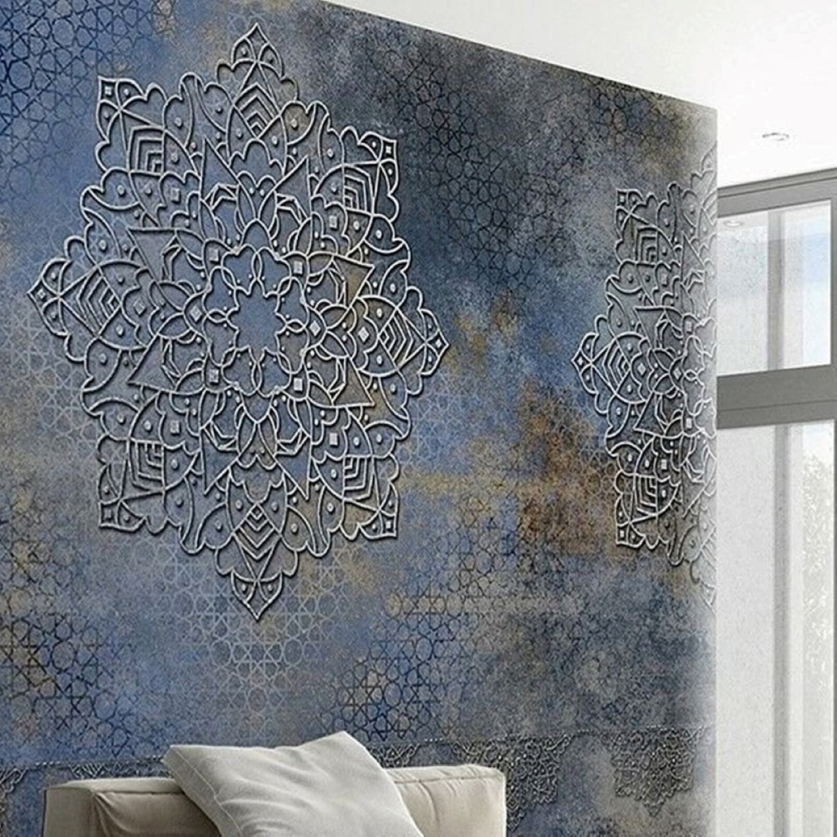Nila Mandala Wallpaper – Elegant Contemporary Geometric Wall Décor