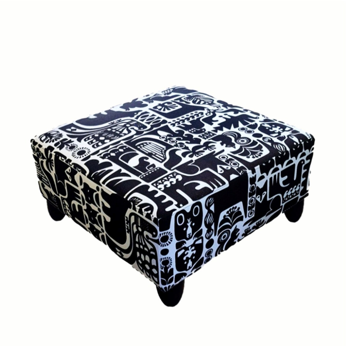 Safari Coffee Table - Handmade Coffee Table with Marimekko Fabric Animal Pattern