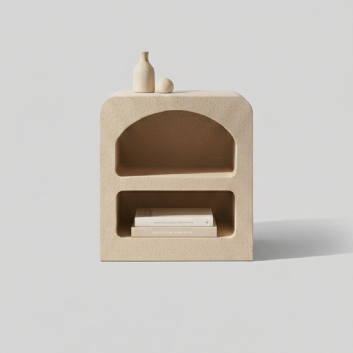 Almara Floor Display Unit – Wabi-Sabi Inspired Sculptural Side Table with Organic Form and Natural Texture