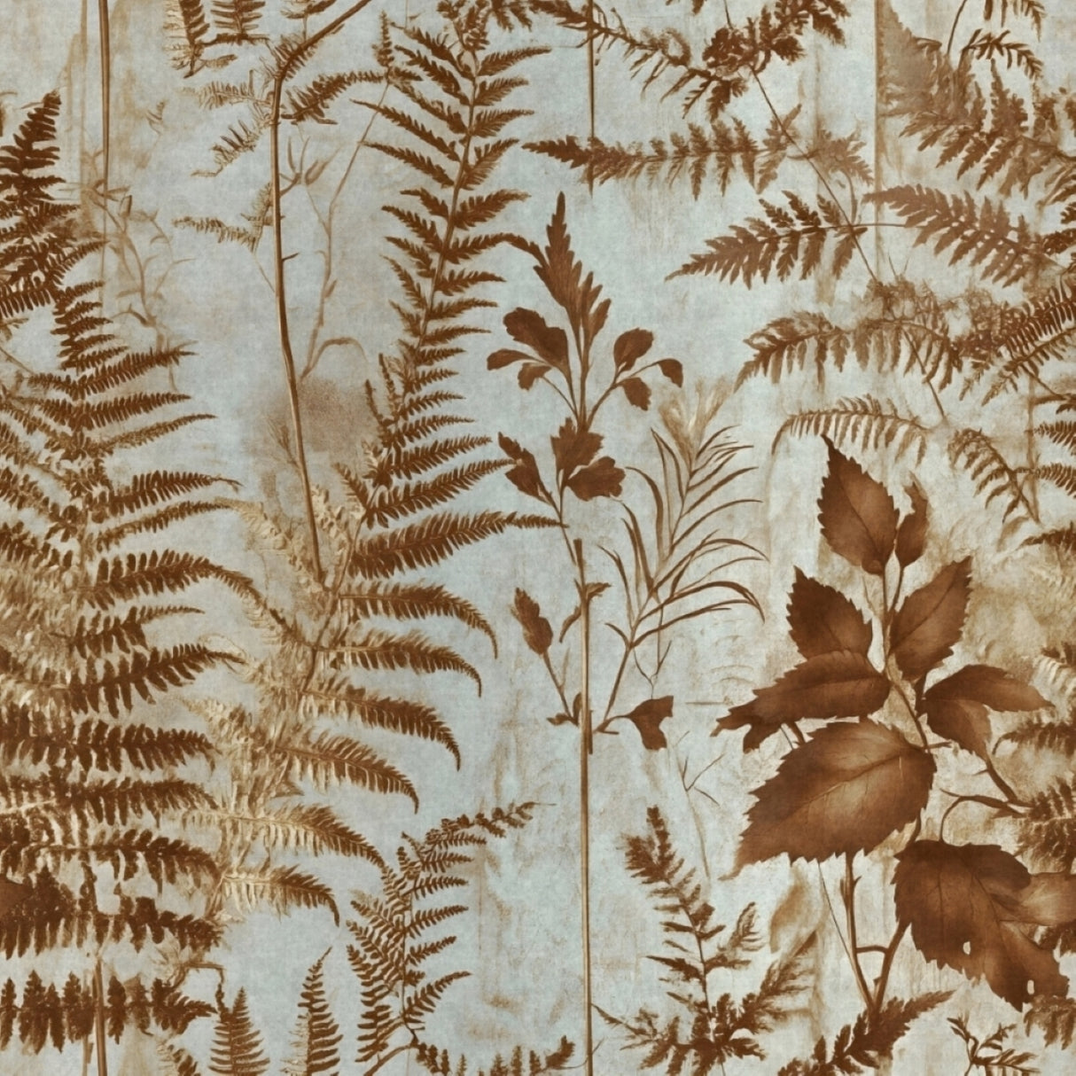 Rust Botanical Fern Wallpaper – Nature-Inspired Elegance for Modern Interiors