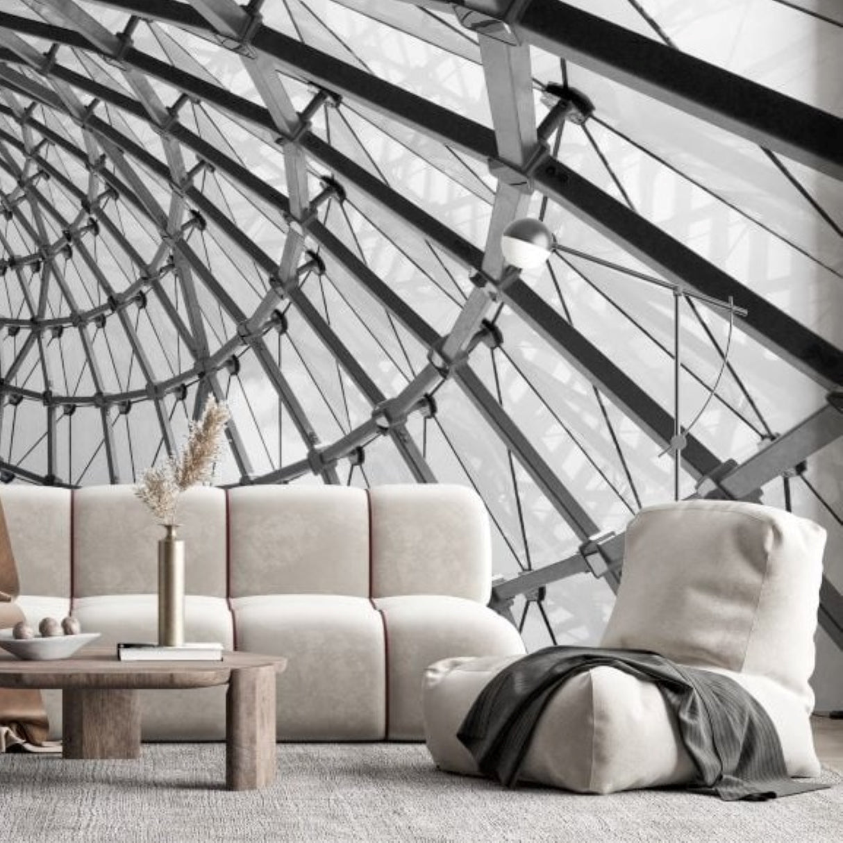 Dimensional Serenity Wallpaper – Modern 3D Geometric Relief with Sculptural Shadows