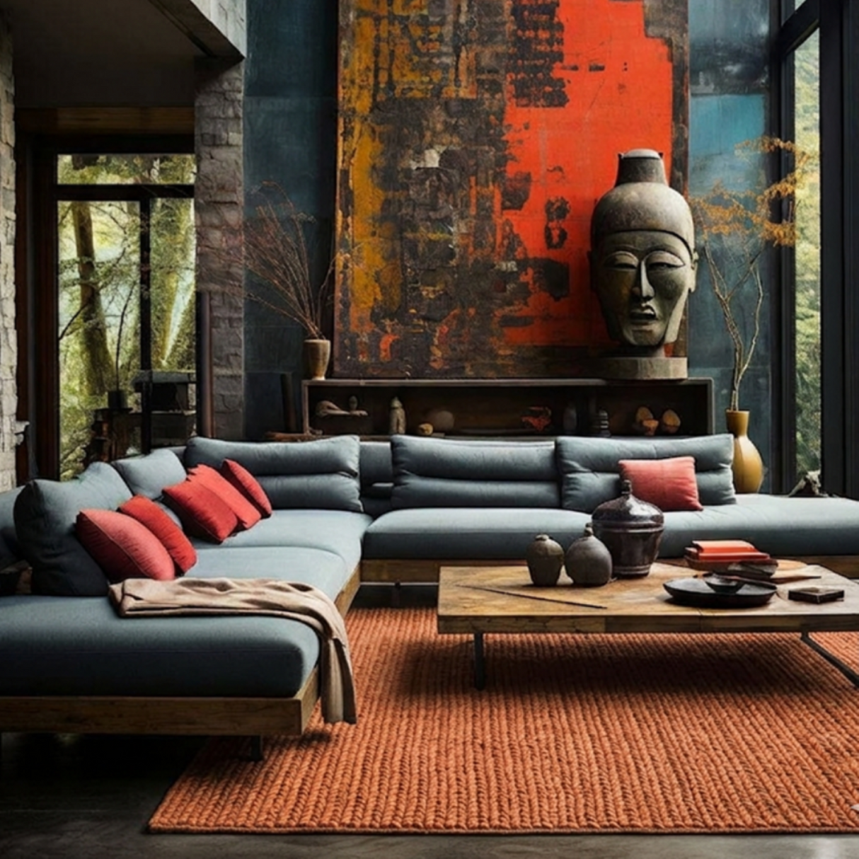 Fine Choti Fine Rust – Artisan Hand-Woven Natural Jute Rug