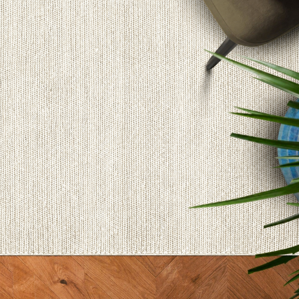 Choti Choti White – Artisan Hand-Woven Natural Jute Rug