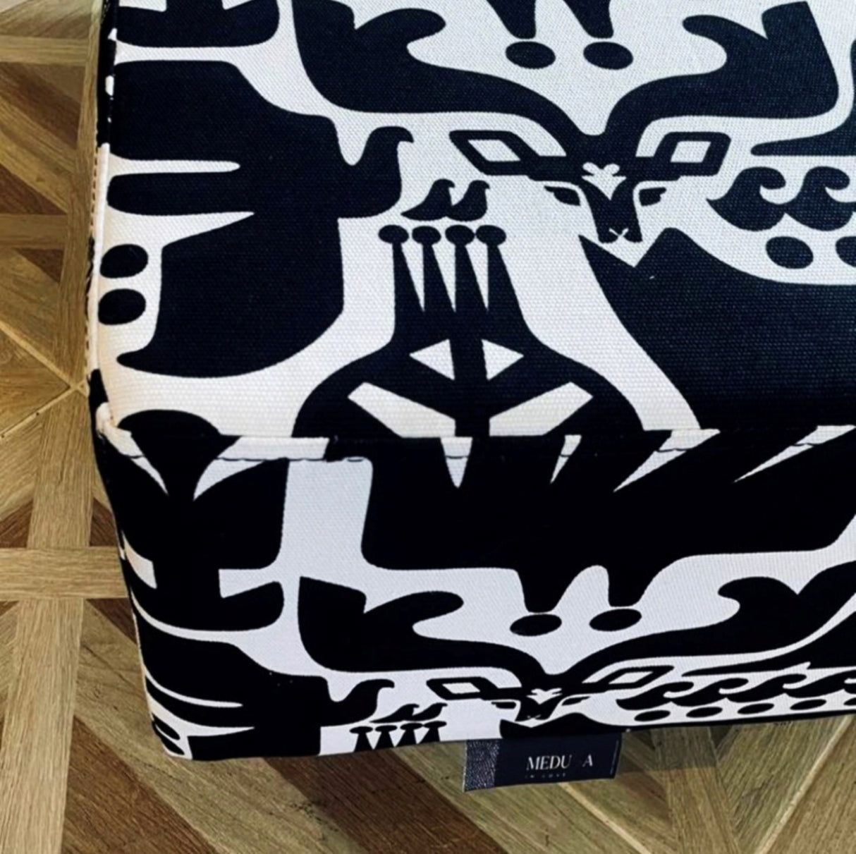Safari Coffee Table - Handmade Coffee Table with Marimekko Fabric Animal Pattern