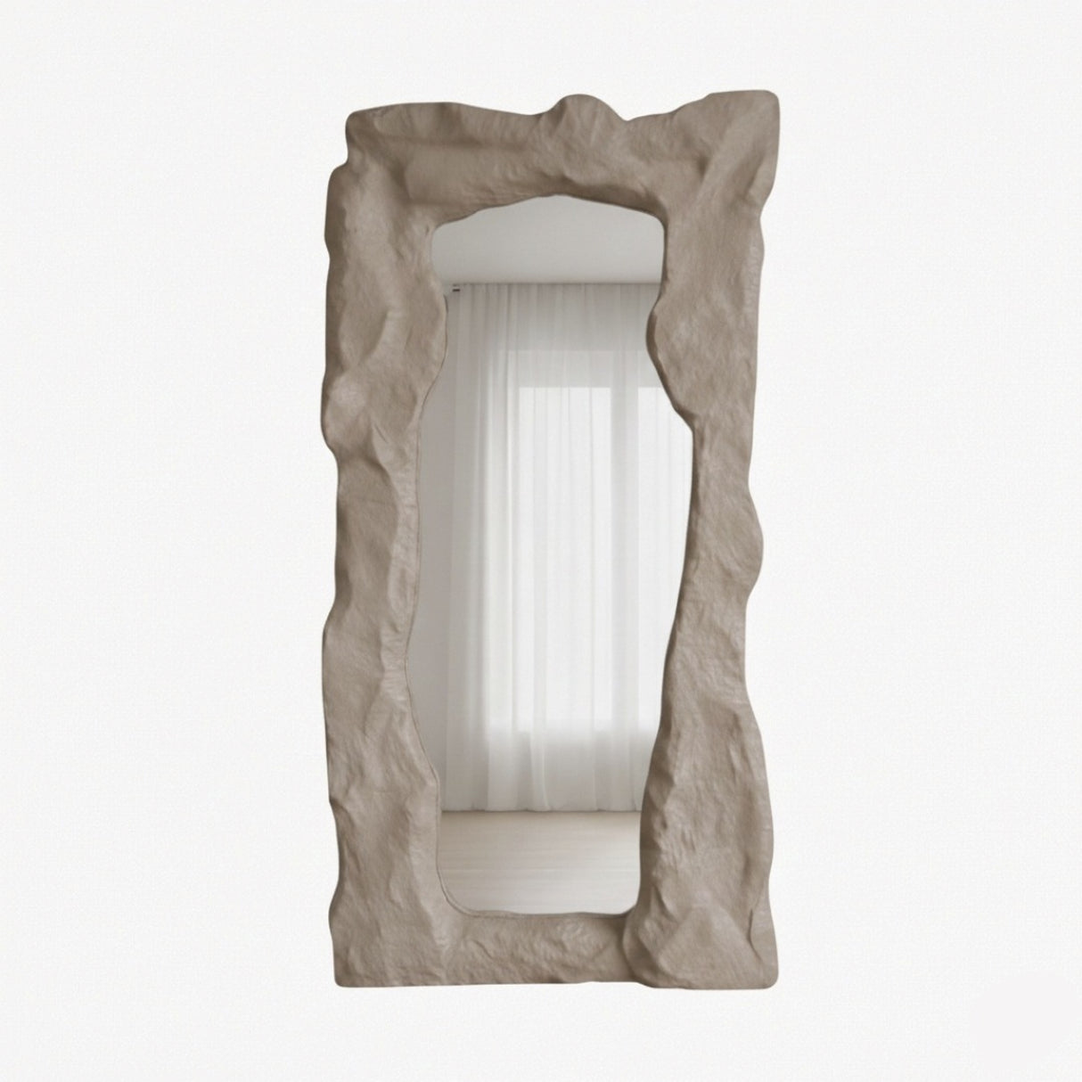 Arcadia Mirror – Wabi-Sabi Inspired Sculptural Mirror with Organic Form and Natural Texture