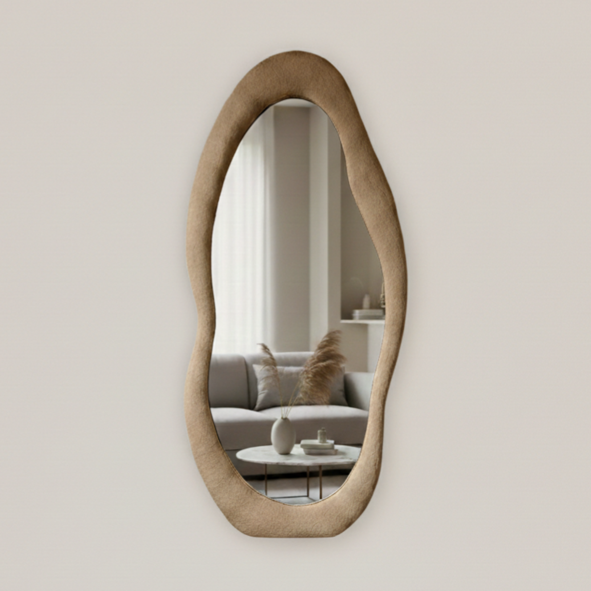 Siro Mirror – Wabi-Sabi Inspired Full-Length Mirror with Organic Form and Natural Texture