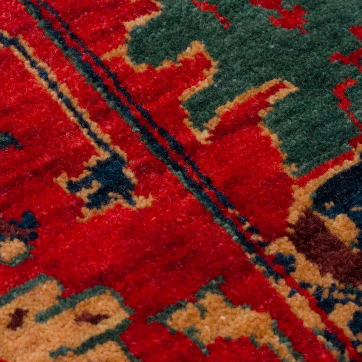 KADIM KDM 05 Red Vintage - Anatolian Motif Artisan New Zealand Wool Rug | Hand-Loomed, Non-Shedding & Easy-Clean