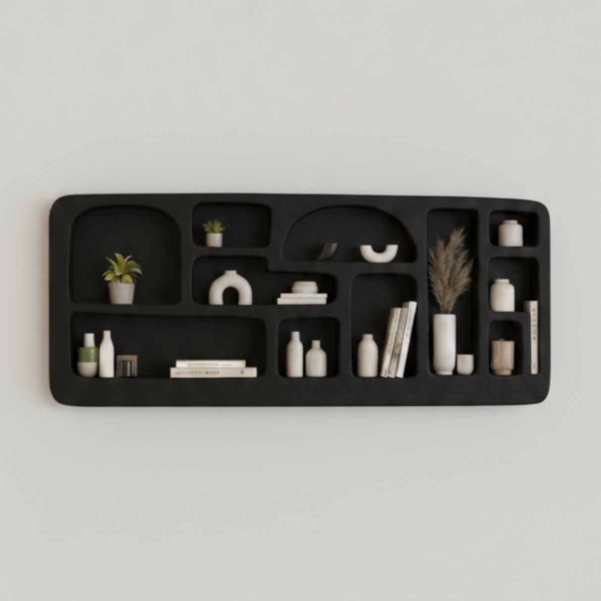Voli Wall Mounted Display Unit – Wabi-Sabi Inspired Sculptural Shelving with Organic Form and Natural Texture