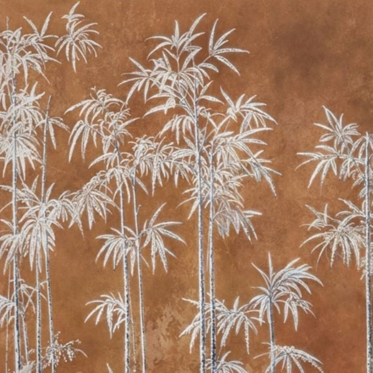 Terracotta Bamboo Grove Wallpaper – Available in Printed and Embossed Versions for Elegant Interiors