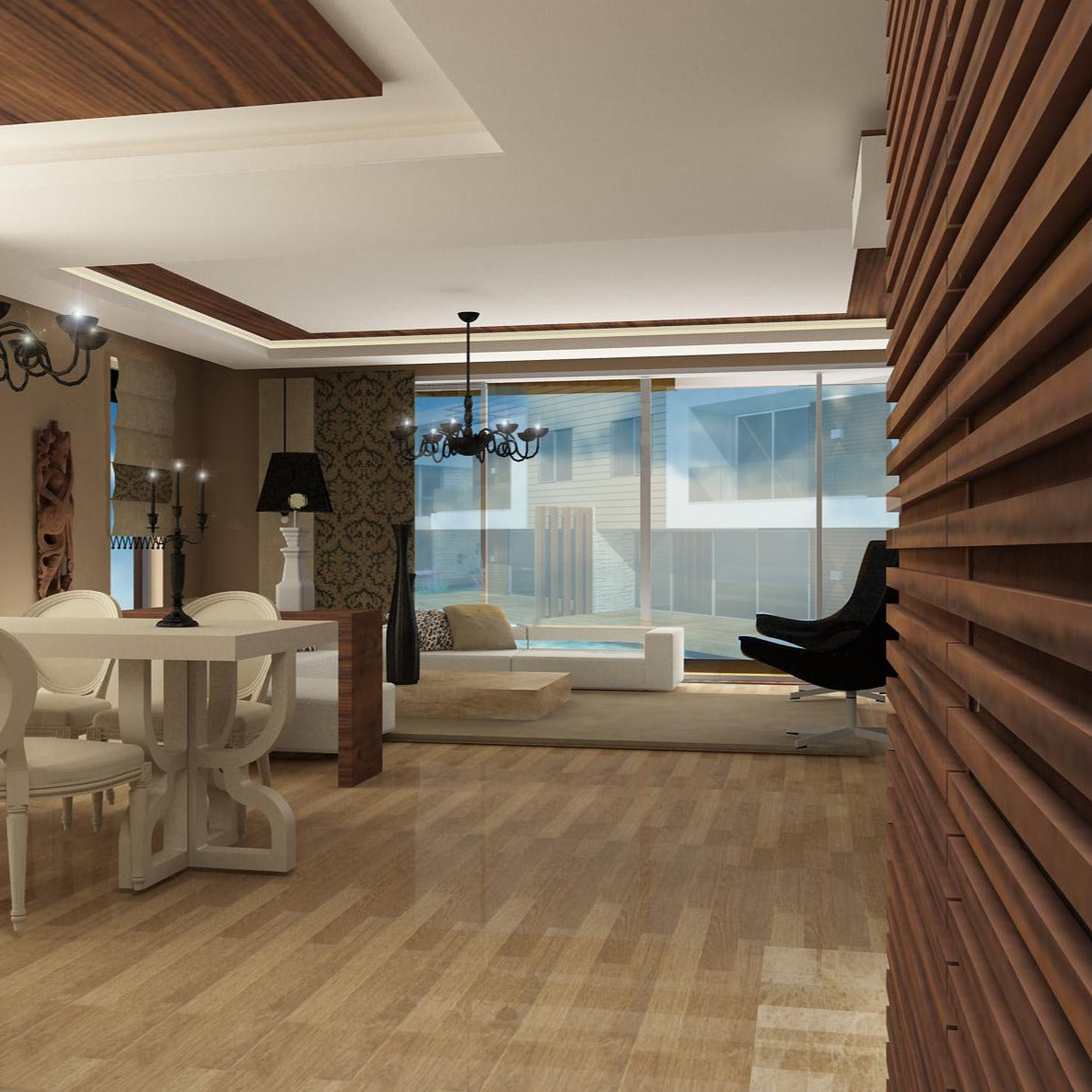 Diseño de interiores y acondicionamiento de Villa Hasol en Antalya, Turquía - Espacios residenciales modernos