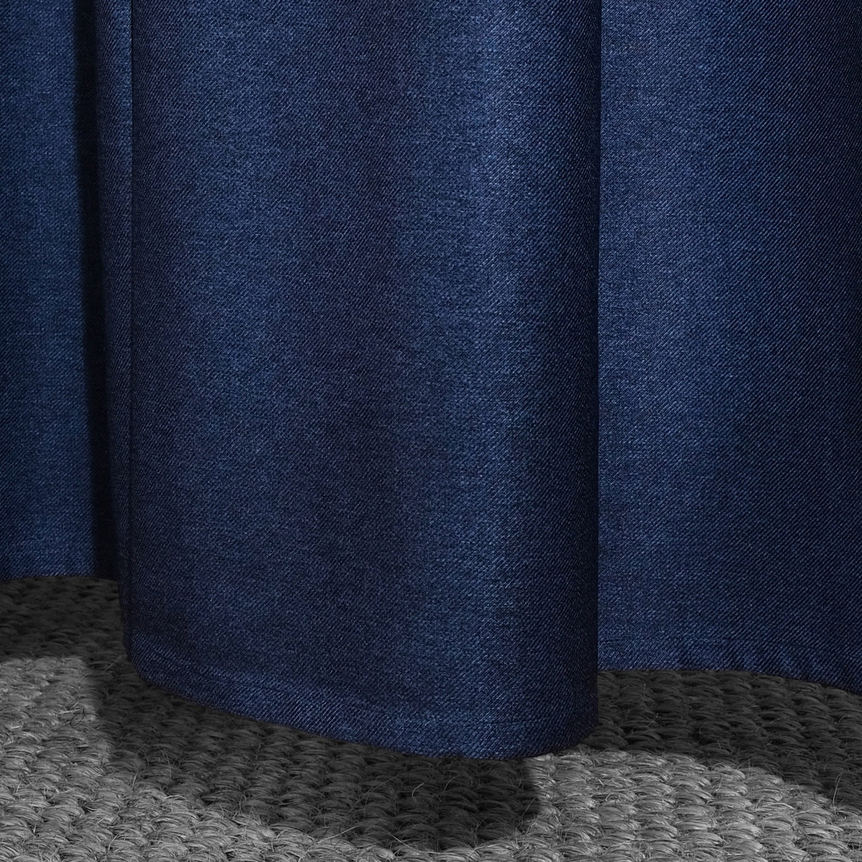 Legol - Blue Crest Sheer Linen-Look Polyester Curtain With Luxury Navy Border - For Sophisticated Interiors