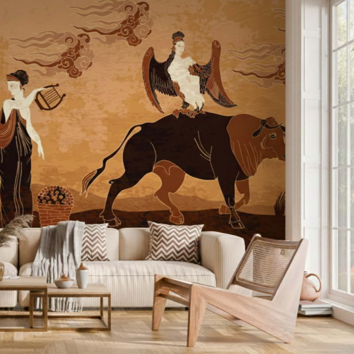 Papel pintado de mitología antigua | Mural de inspiración griega