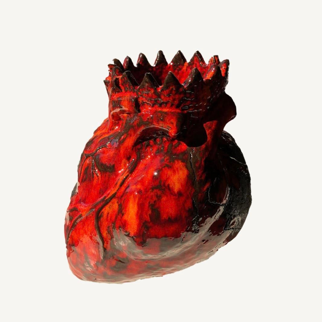 Crown Burning Heart - Crown Series Handmade Ceramic Vases & Bowls – Artistic Royal Collection