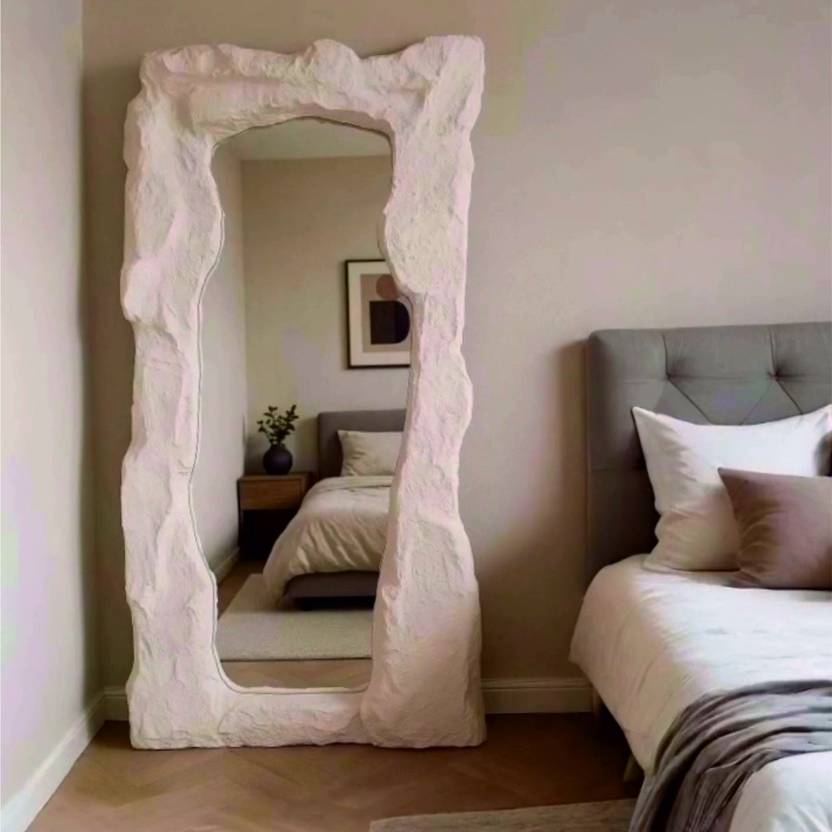 Arcadia Mirror – Wabi-Sabi Inspired Sculptural Mirror with Organic Form and Natural Texture