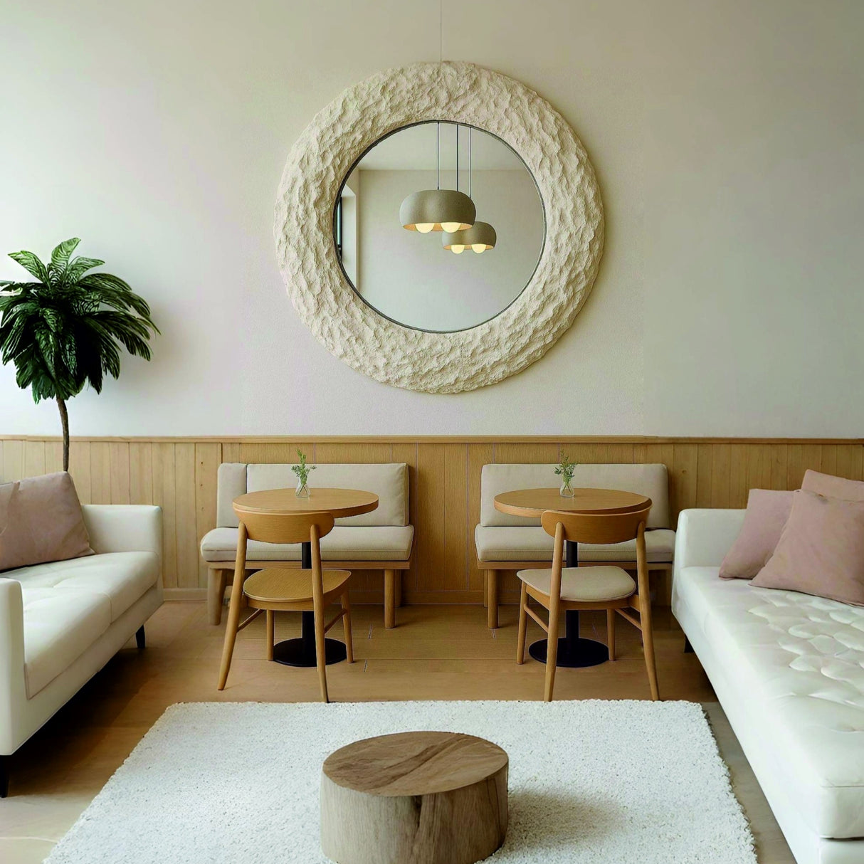 Vesa Mirror – Wabi-Sabi Inspired Sculptural Mirror with Organic Form and Natural Texture