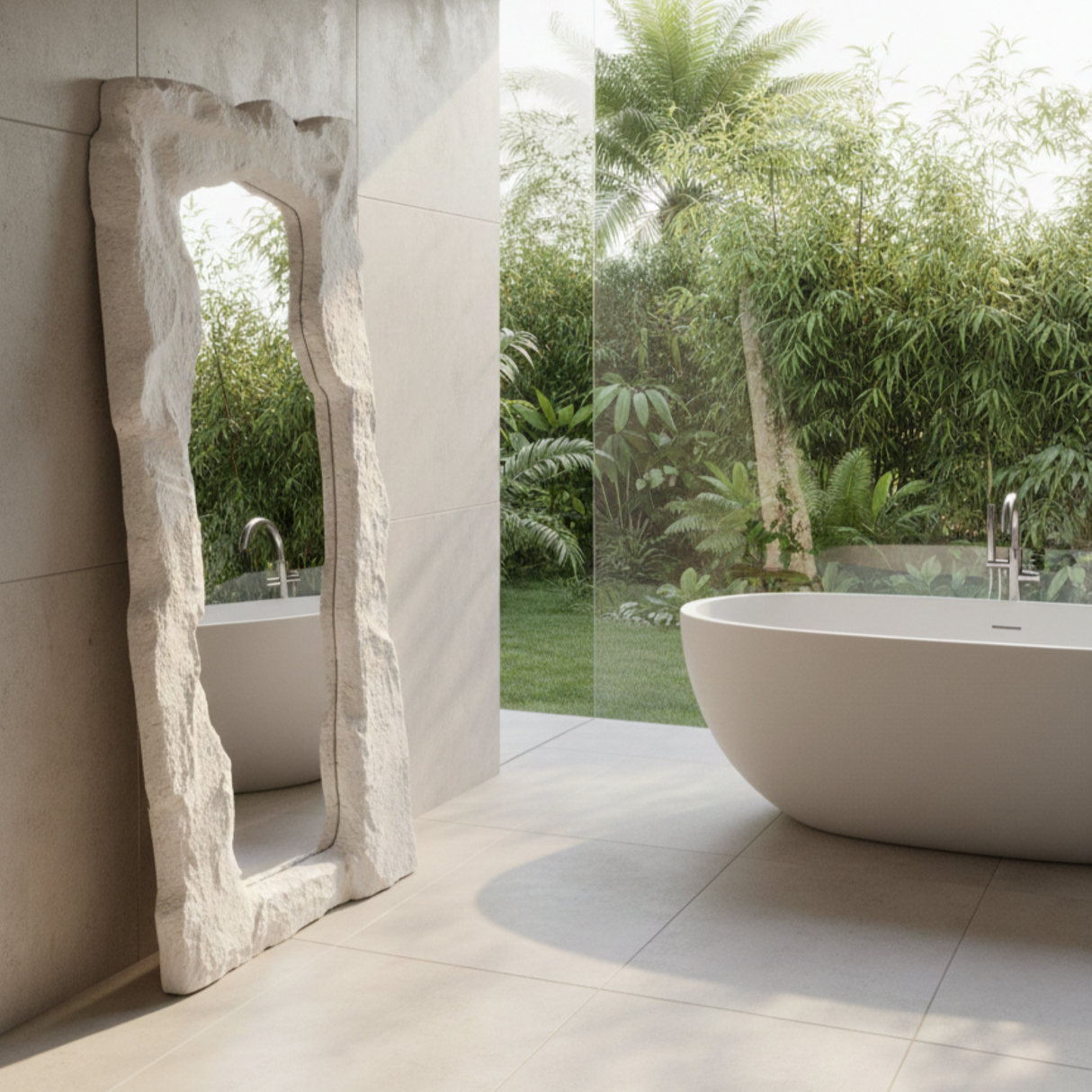 Arcadia Mirror – Wabi-Sabi Inspired Sculptural Mirror with Organic Form and Natural Texture