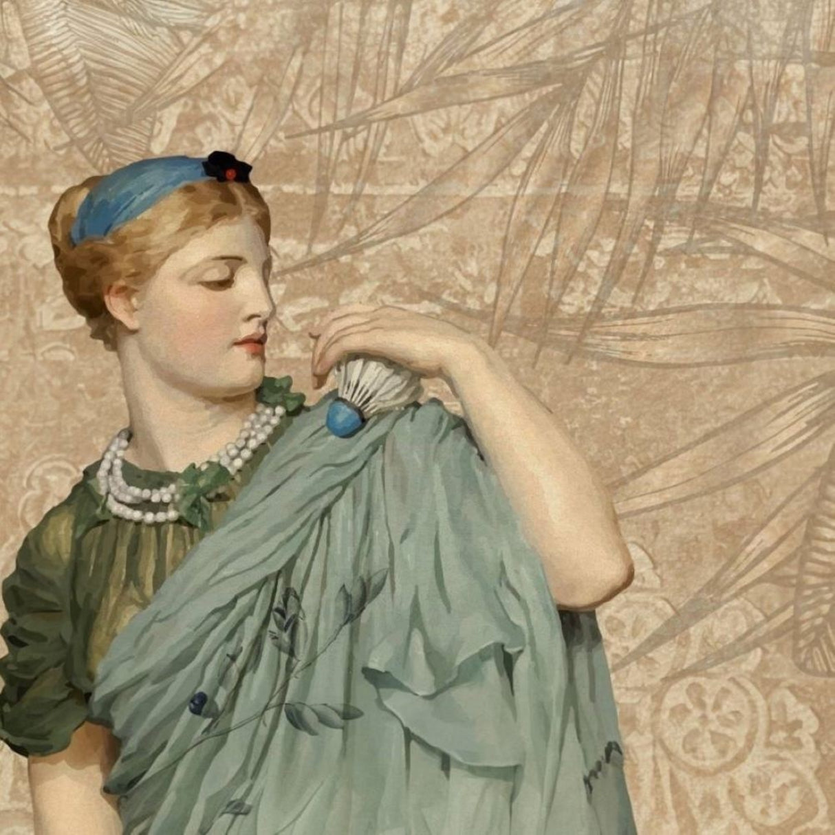 Mural botánico de damas antiguas, edición de elegancia discreta - Mural inspirado en el arte clásico
