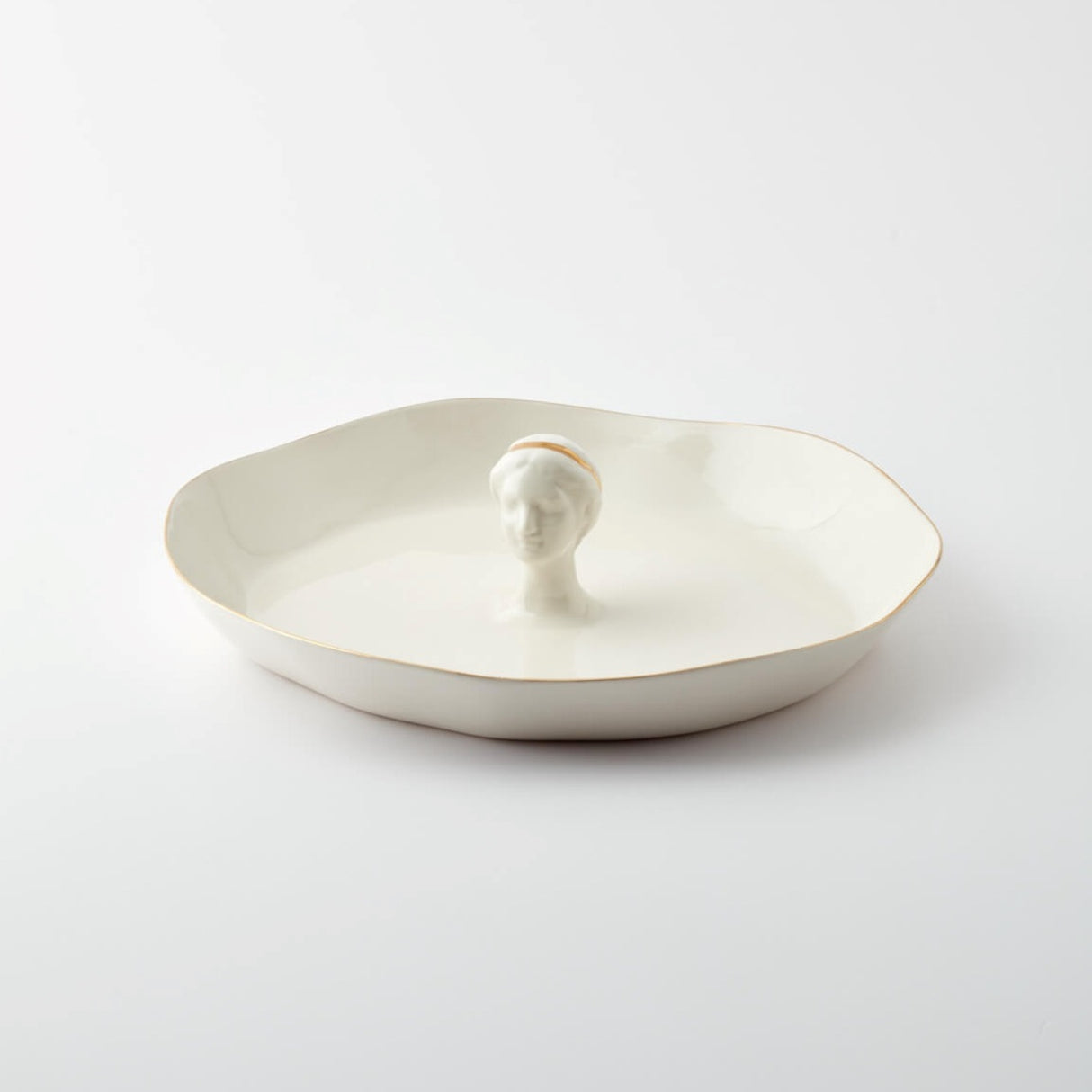 Arete Porcelain Serving Plate – Elegant Tableware With 24 K Gold Details for Stylish Dining