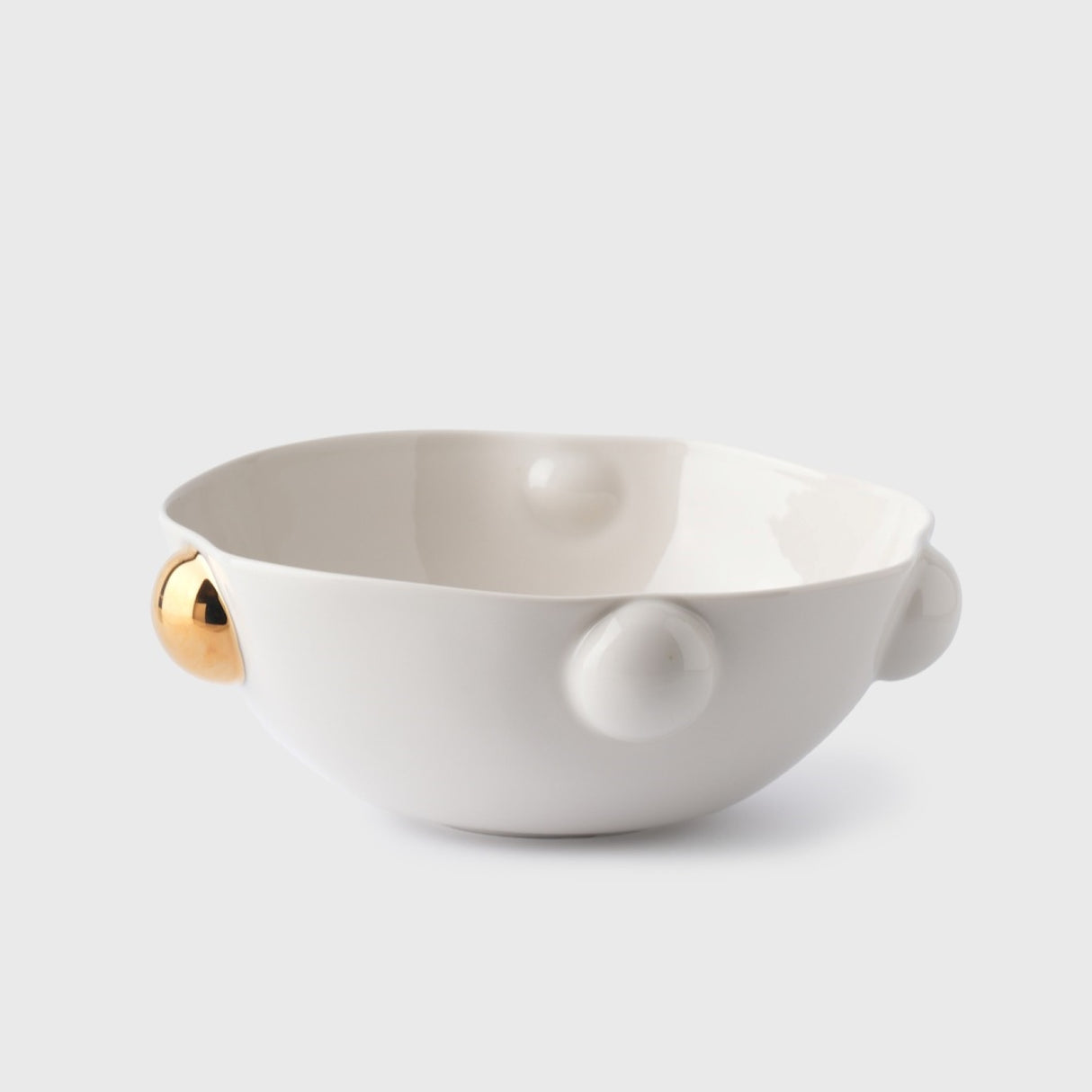 Cosmopolitan Porcelain Bowl White, 1000 ml – Elegant Home Décor With 24K Gold Details for Stylish Interiors