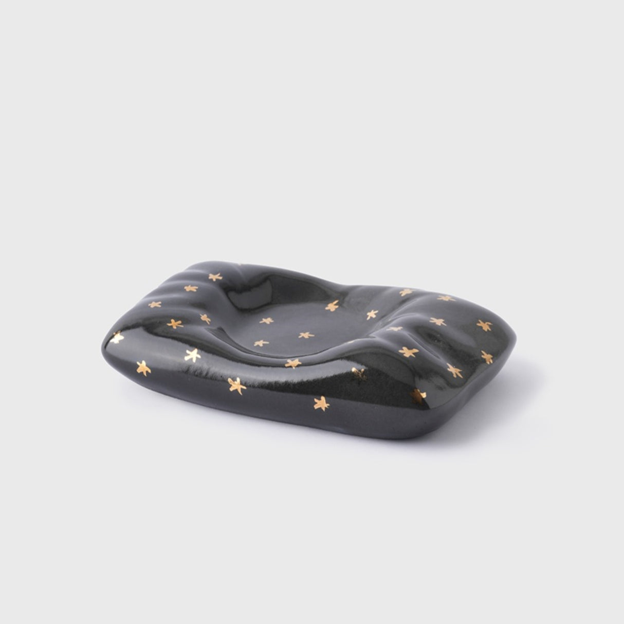 Juego de taza y almohada "La Bella Durmiente" de 260 ml, color antracita: vajilla elegante con detalles en oro de 24 quilates para interiores con estilo.