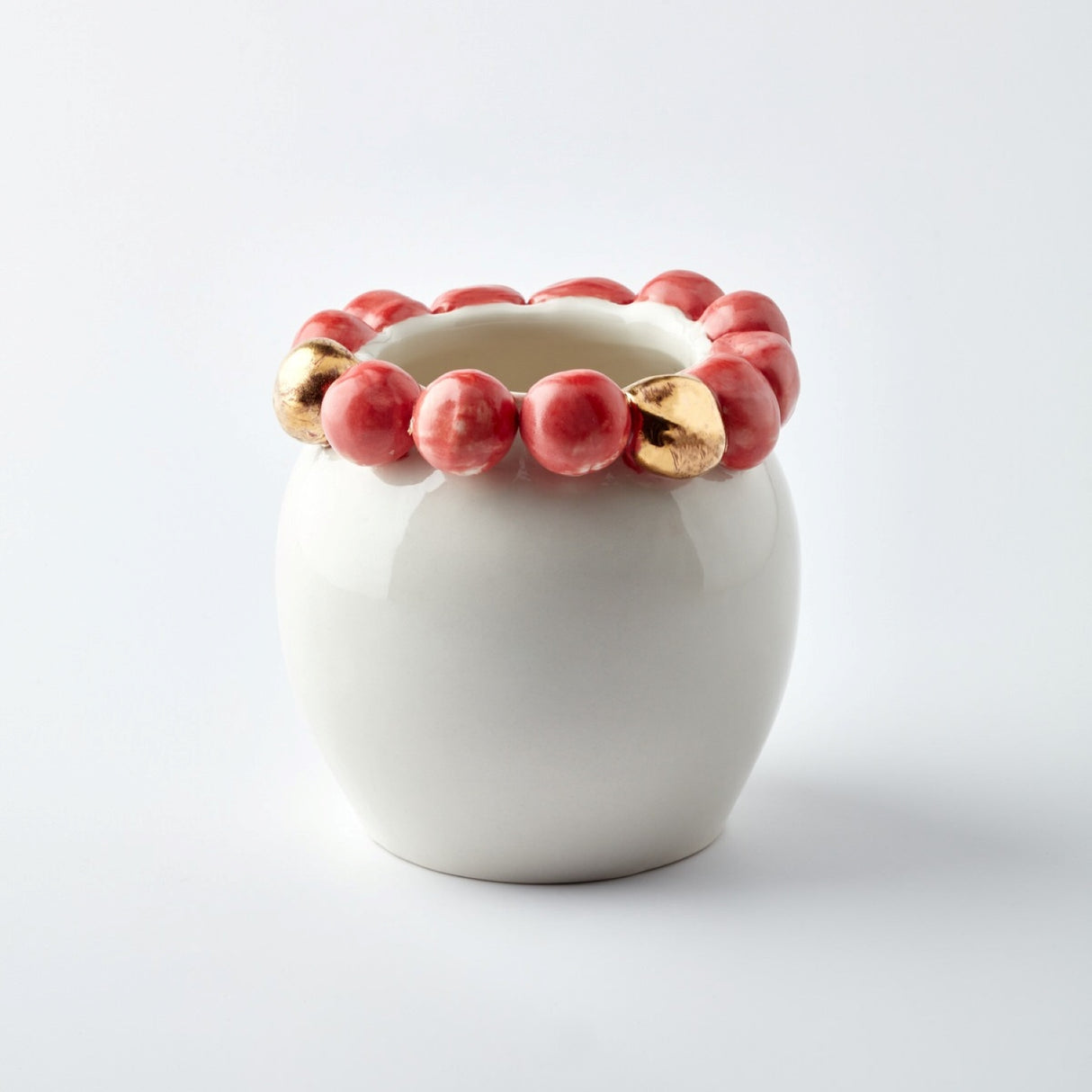 Cosmos Gold Vase Red - Elegant Tableware With 24K Gold Details for Stylish Tables