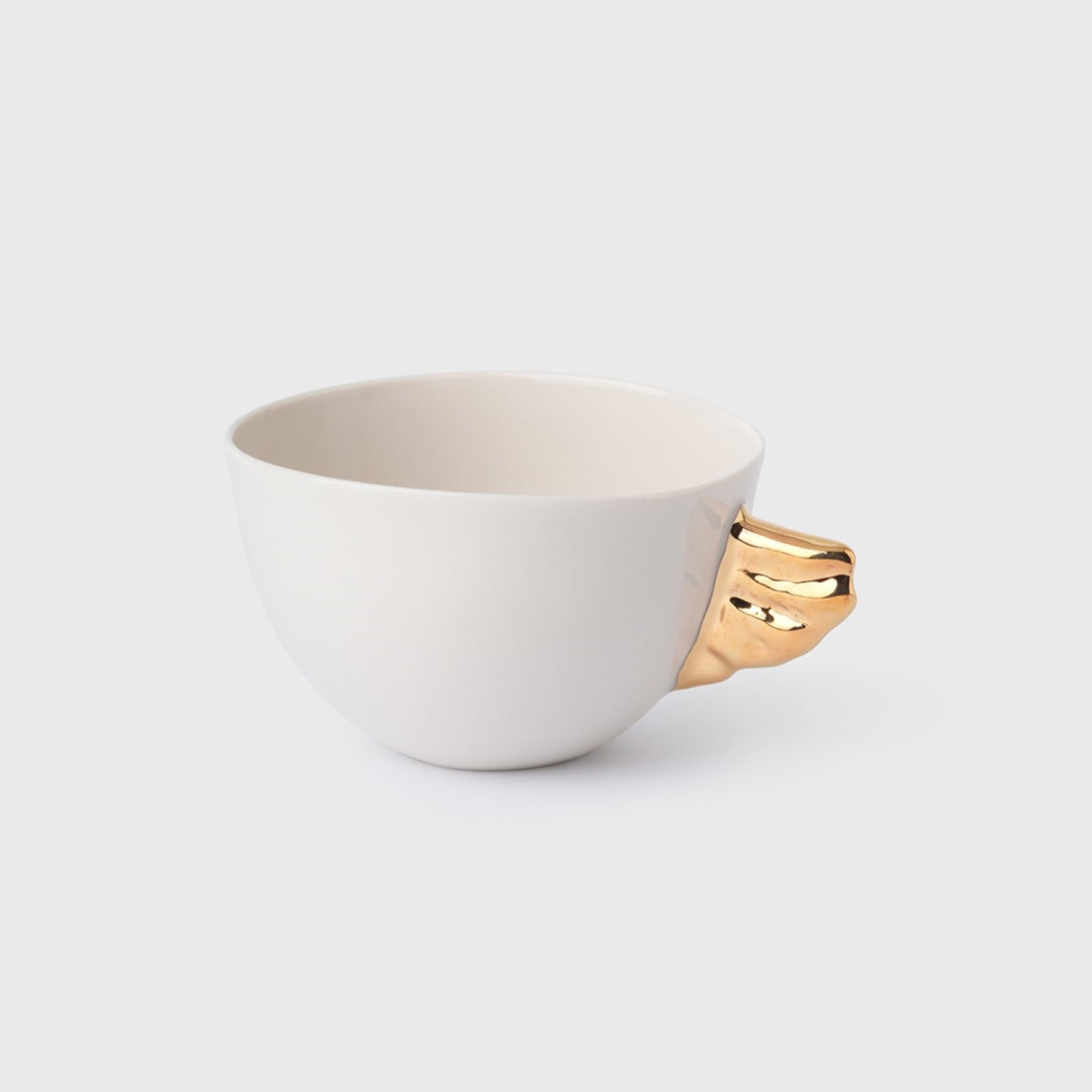 Volans Cup White, 140 ml – Elegant Coffee Cup with 24K Gold Details for Stylish Homes