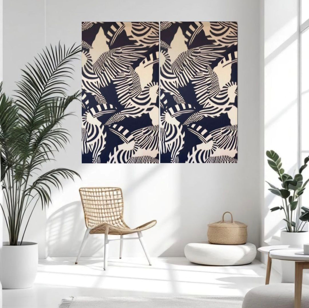 Panel artístico de papel pintado impreso enmarcado de lujo Pelique IA