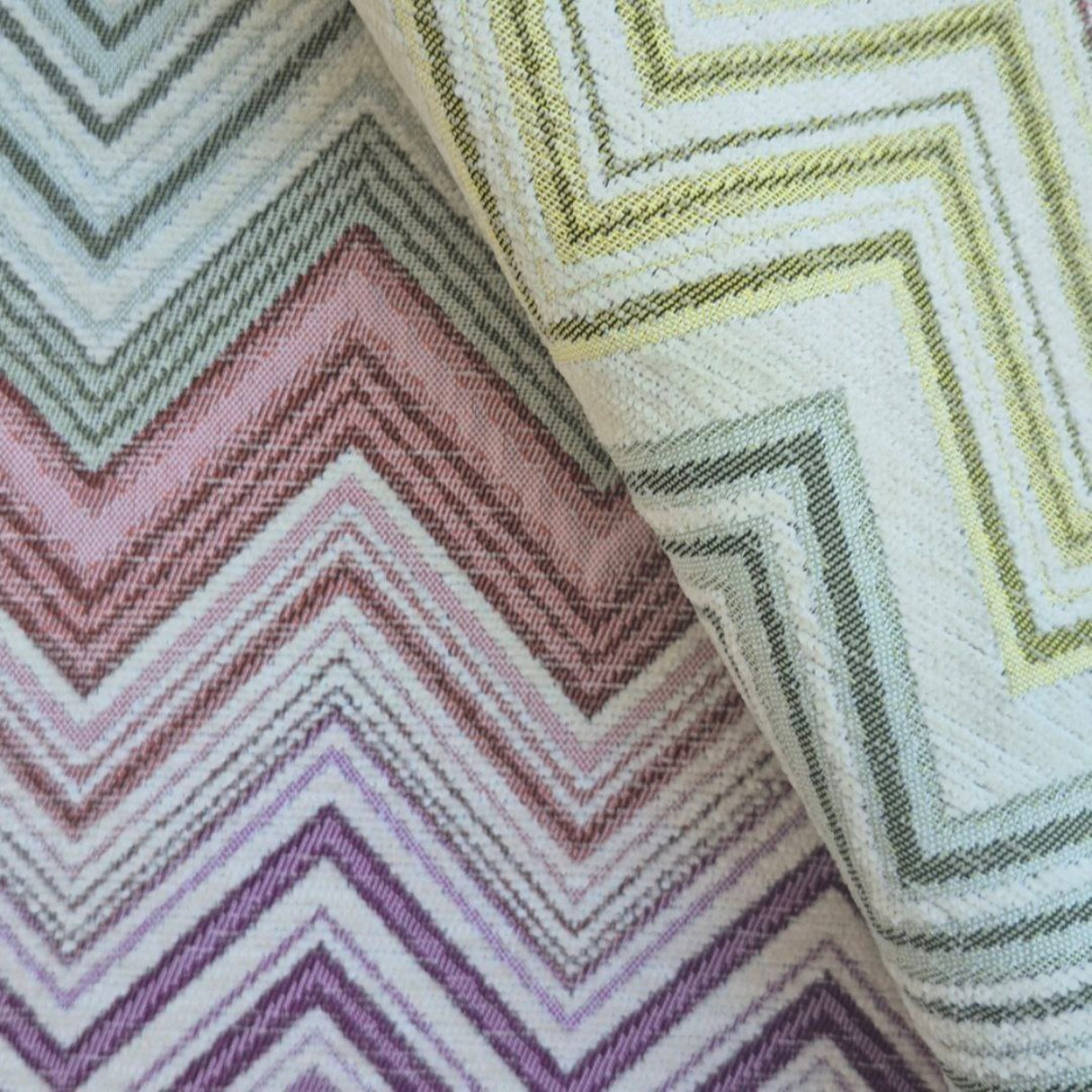 Ziggy C02 Multitone Muted Chevron Chenille Fabric – 100% Polyester Upholstery & Curtain Material, Made in Turkey