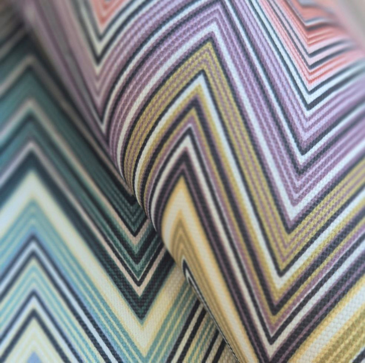 Ziggy P01 Multitone Muted Chevron Printed Fabric – 100% Polyester Upholstery Material, Made in Turkey