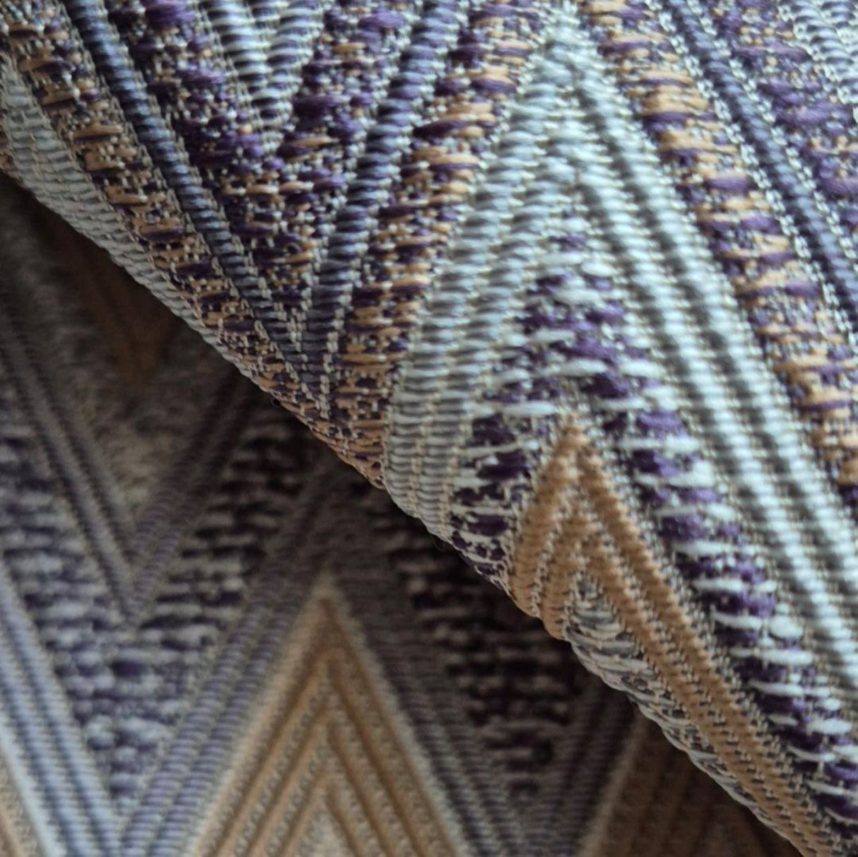 Ziggy W09 Multitone Muted Chevron Woven Fabric – 100% Polyester Upholstery & Curtain Material, Made in Turkey