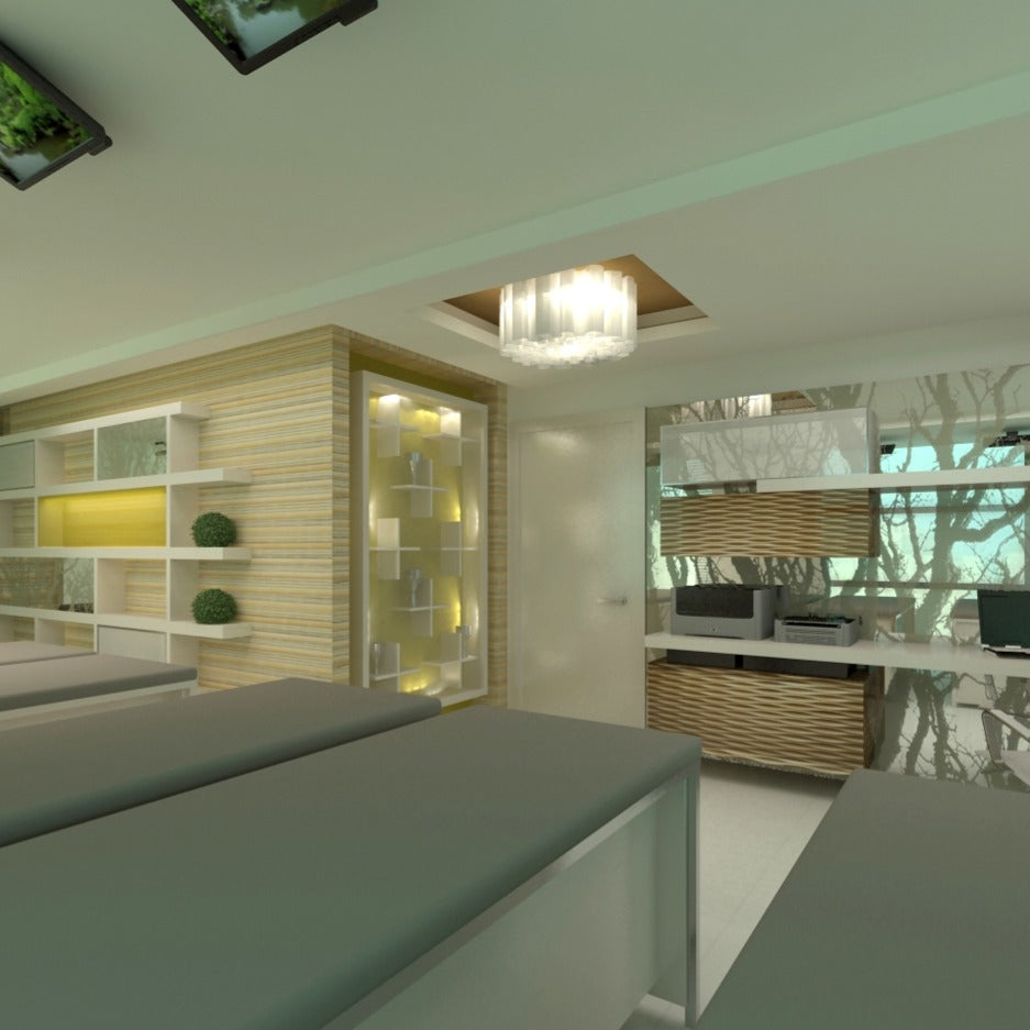 Diseño de interiores y acondicionamiento de un centro de sanación y bienestar para acupunturistas en Antalya, Turquía: diseño de clínica y espacio de sanación contemporáneo y artístico.