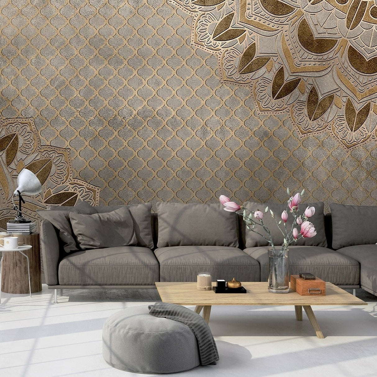 Brown Berlin Mandala Wallpaper