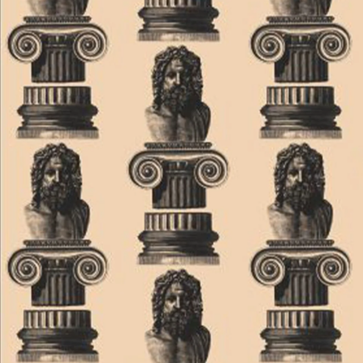 Papel pintado de la estatua de Sócrates sobre una columna: disponible en versiones impresas y en relieve para una elegancia clásica.