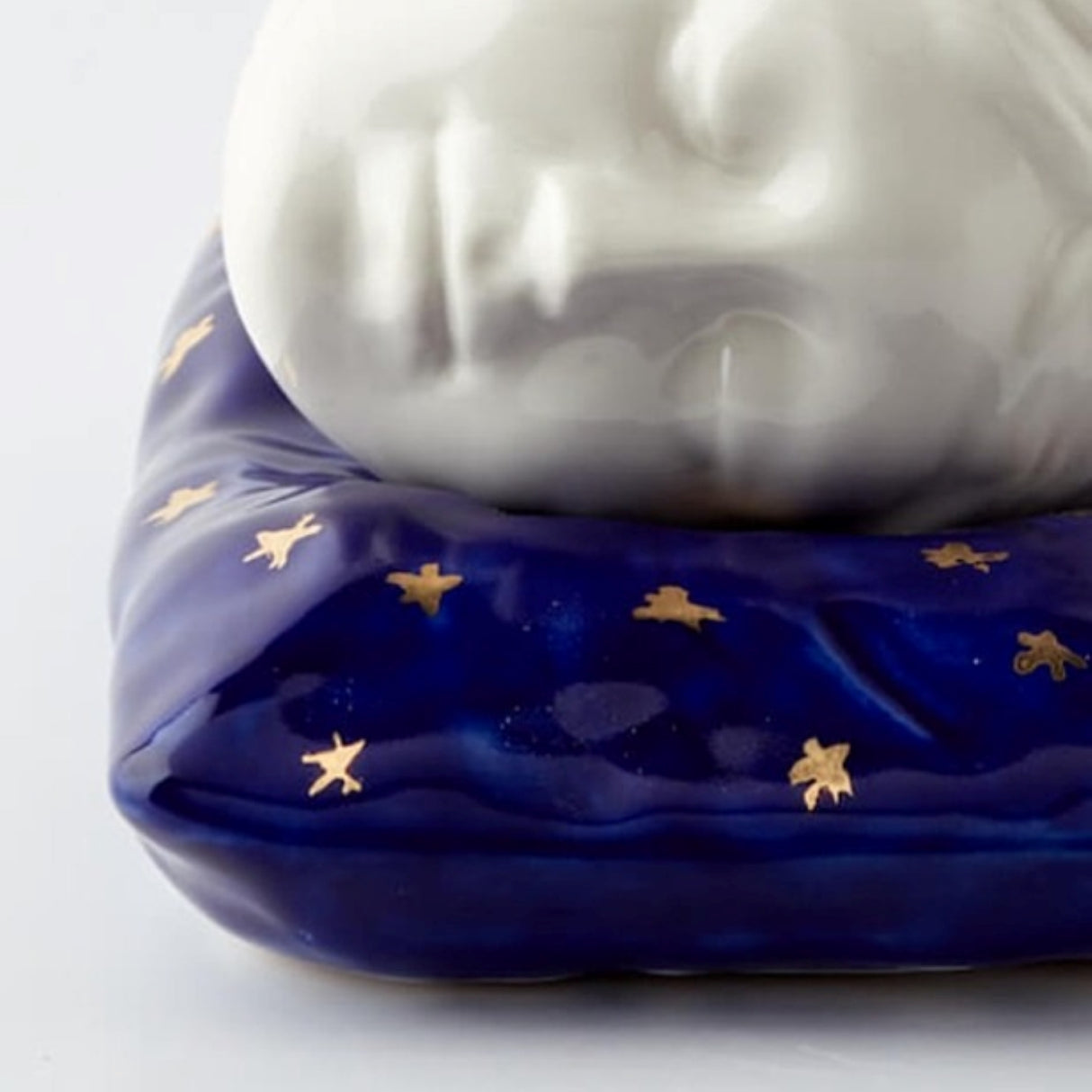 Sleeping Beauty Cup, 260ml & Pillow Set, Navy Blue - Elegant Tableware With 24K Gold Details for Stylish Interiors