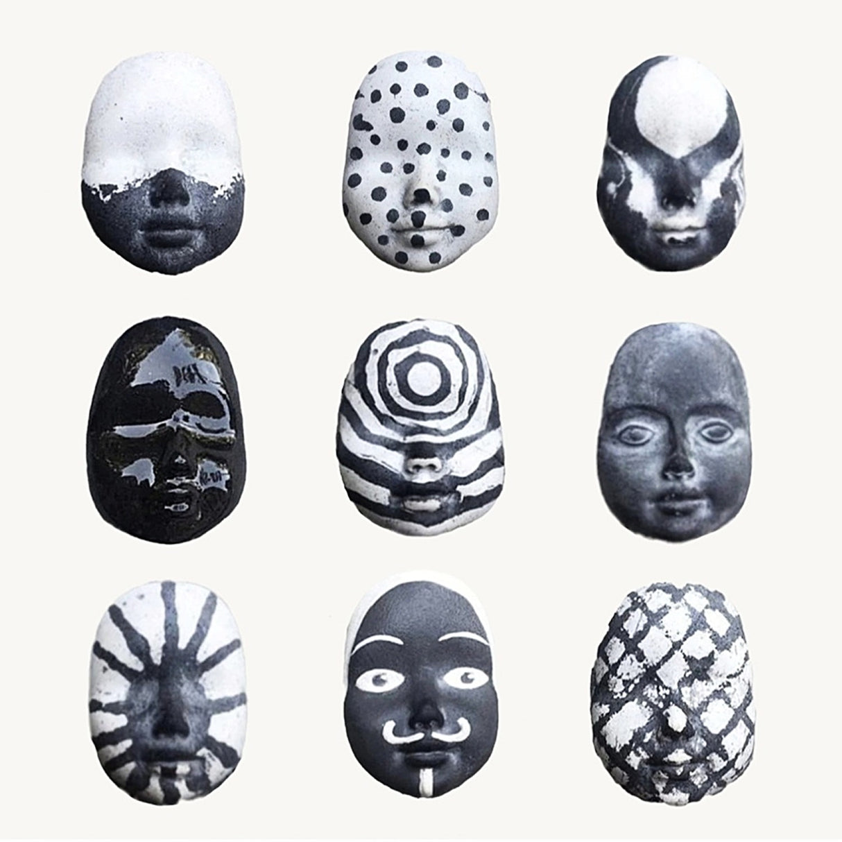 9 Piece Face Mask Set - Handmade Clay Face Mask Set – Unique Artistic Accessory