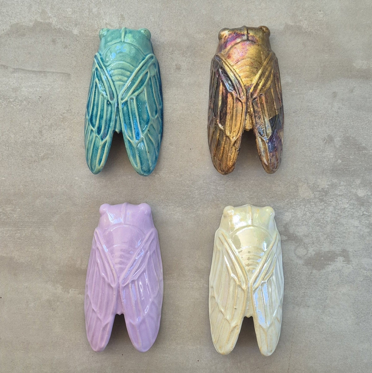Cicada Purple - Insect Series Handmade Ceramic Wall Object – Contemporary Artistic Design