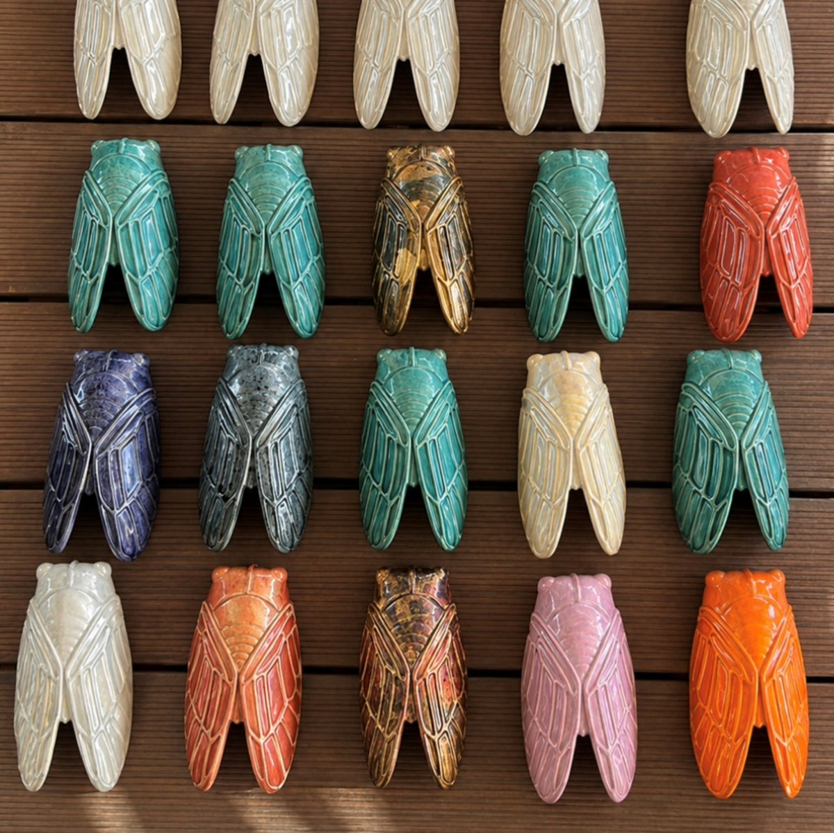 Cicada Turquoise - Insect Series Handmade Ceramic Wall Object – Contemporary Artistic Design