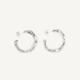 Pendiente de plata artesanal Luna: diseño orgánico abstracto en plata de ley 925