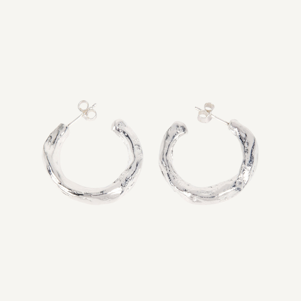 Pendiente de plata artesanal Luna: diseño orgánico abstracto en plata de ley 925