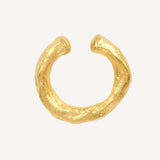 Anillo de plata artesanal Soleil: diseño orgánico abstracto en plata de ley 925 bañada en oro de 18 quilates.