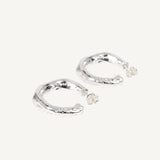 Pendiente de plata artesanal Luna: diseño orgánico abstracto en plata de ley 925