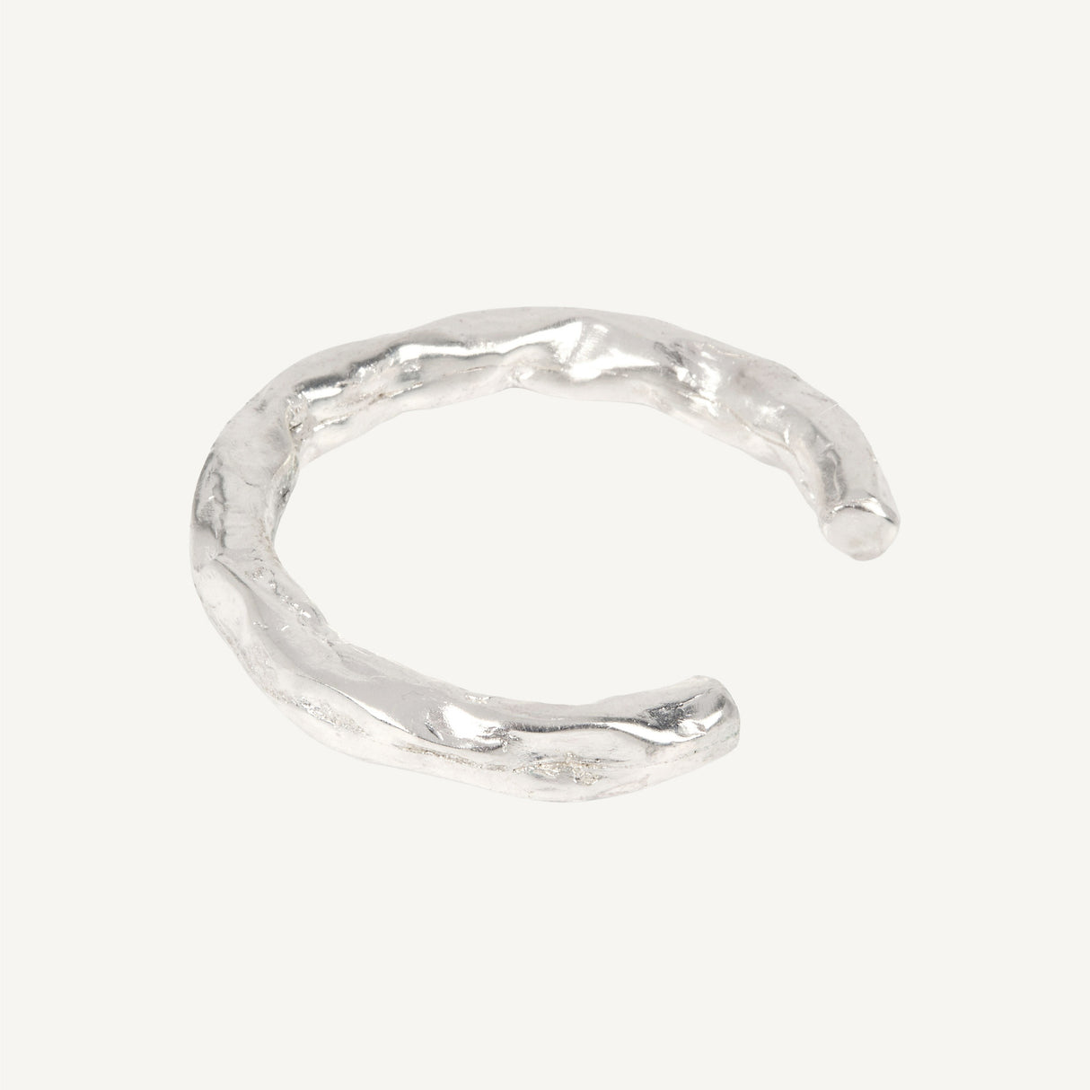 Luna Handcrafted Silver Bangle – Abstract Organic Design in 925 Sterling Silver