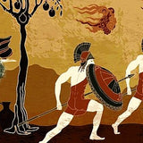 Ancient Greek Warriors With Shields Wallpaper – Mythological Art Mural for Statement Interiors